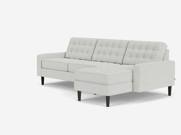 Arctic Wolf with Black Ash Legs - Right Hand Facing Chaise - Low Arm Height