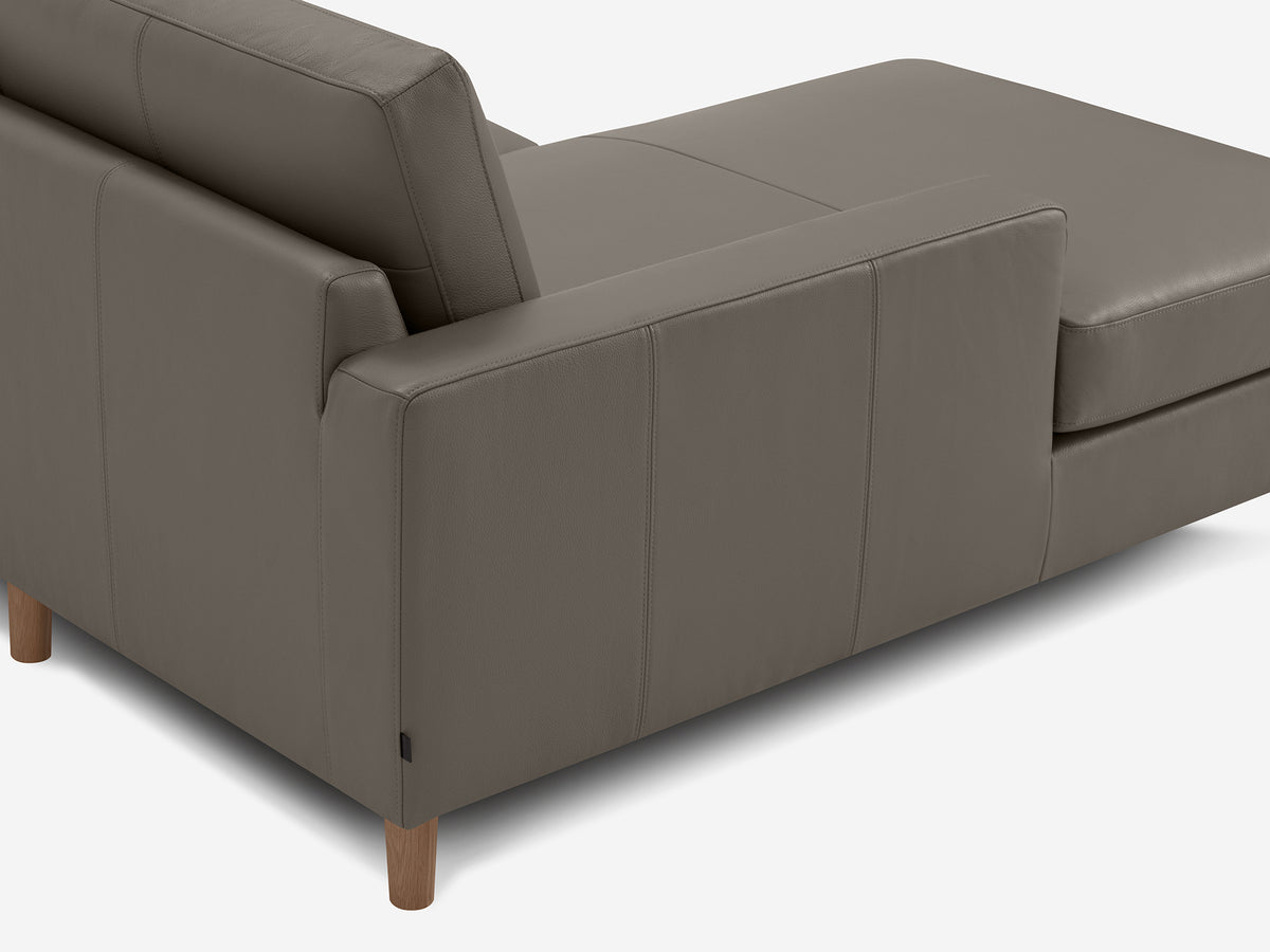 Grade 100 Rein Grey with Oak Legs - Left Hand Facing Chaise