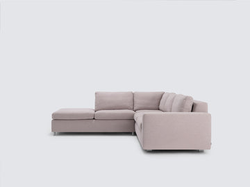 Ava Cloud with Stainless Steel Legs - Left Hand Facing Backless Chaise - Standard Arms