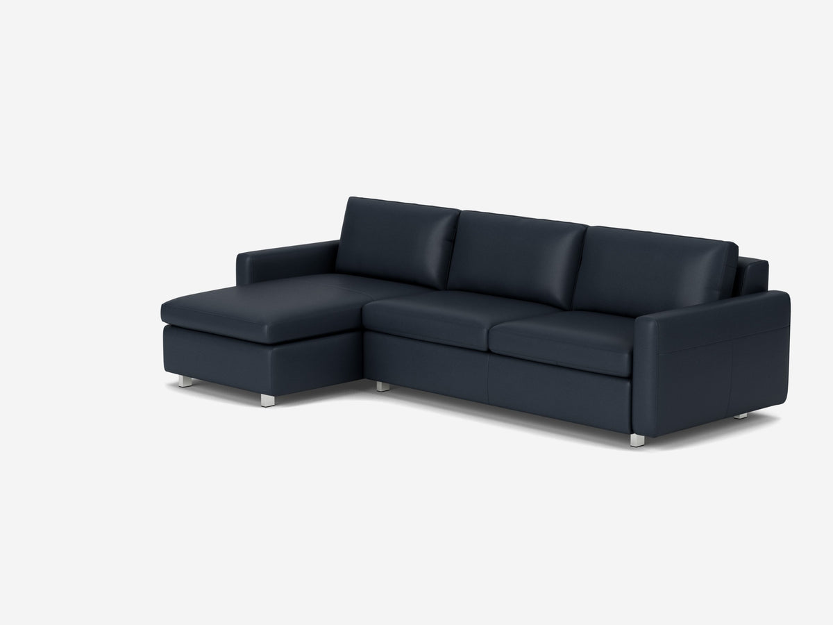 Evoque Atlantic with Stainless Steel Legs - Narrow Arms - Double - Left Hand Facing Storage Chaise