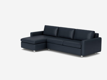 Evoque Atlantic with Stainless Steel Legs - Narrow Arms - Double - Left Hand Facing Storage Chaise