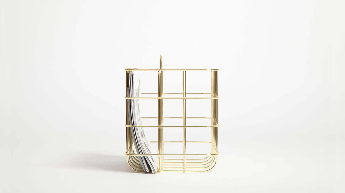 Station Magazine Rack – Brass – view 2