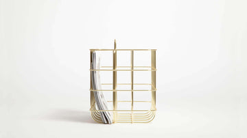 Station Magazine Rack – Brass – view 2