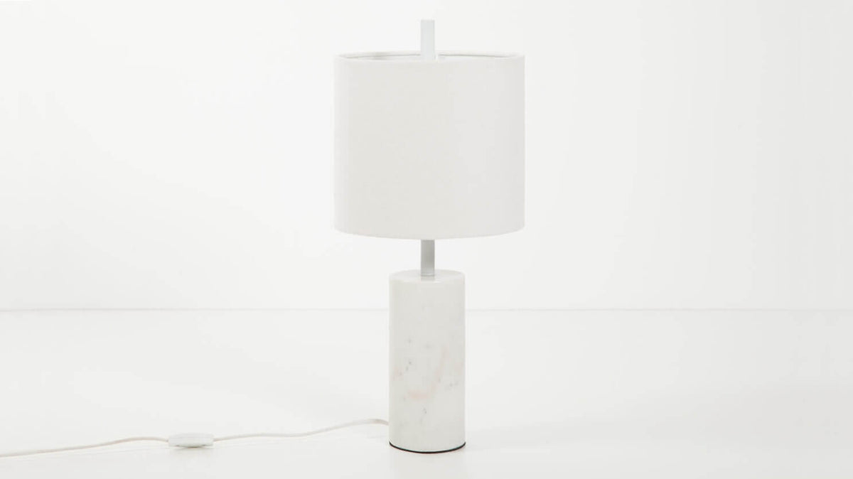 Drum Table Lamp - White – White