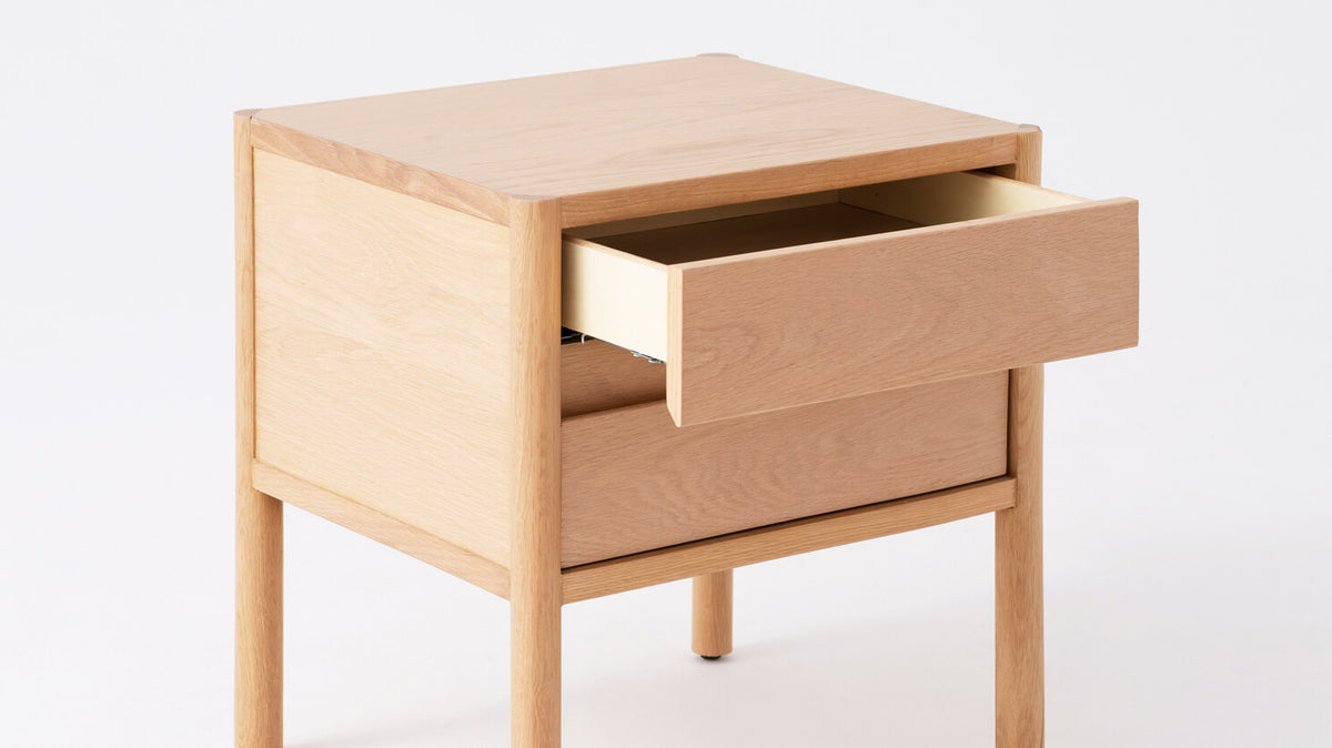 Monarch Double Drawer Nightstand – Oak – view 4
