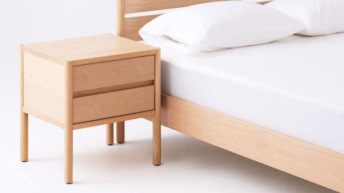 Monarch Double Drawer Nightstand – Oak – view 5