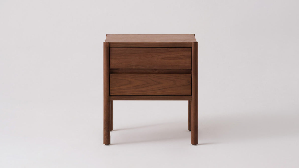 Monarch Double Drawer Nightstand – Walnut