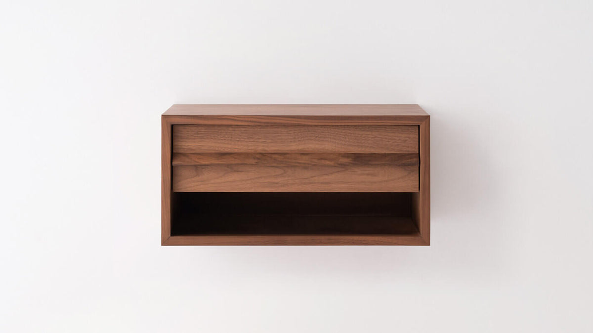 Marcel Open Shelf Floating Nightstand – Walnut – view 2
