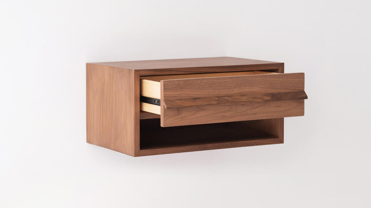 Marcel Open Shelf Floating Nightstand – Walnut – view 3