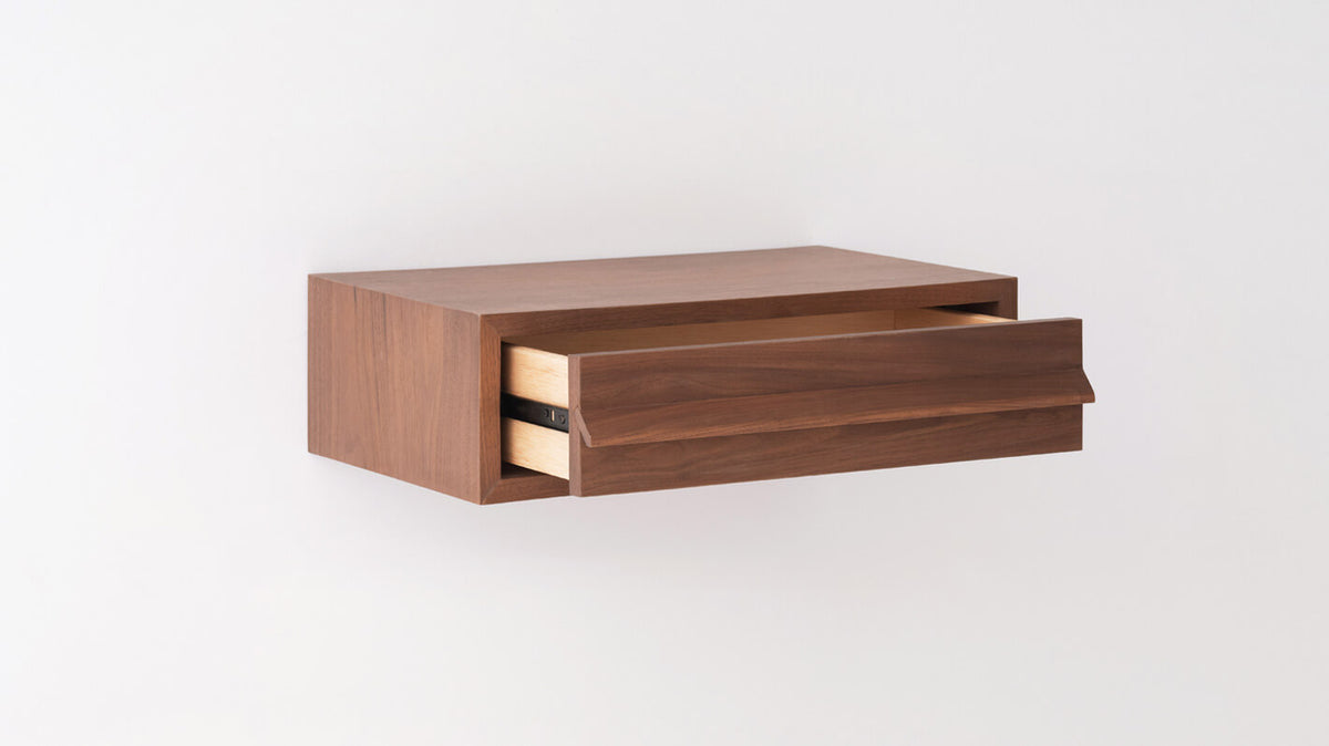Marcel Single Drawer Floating Nightstand – Walnut – view 2
