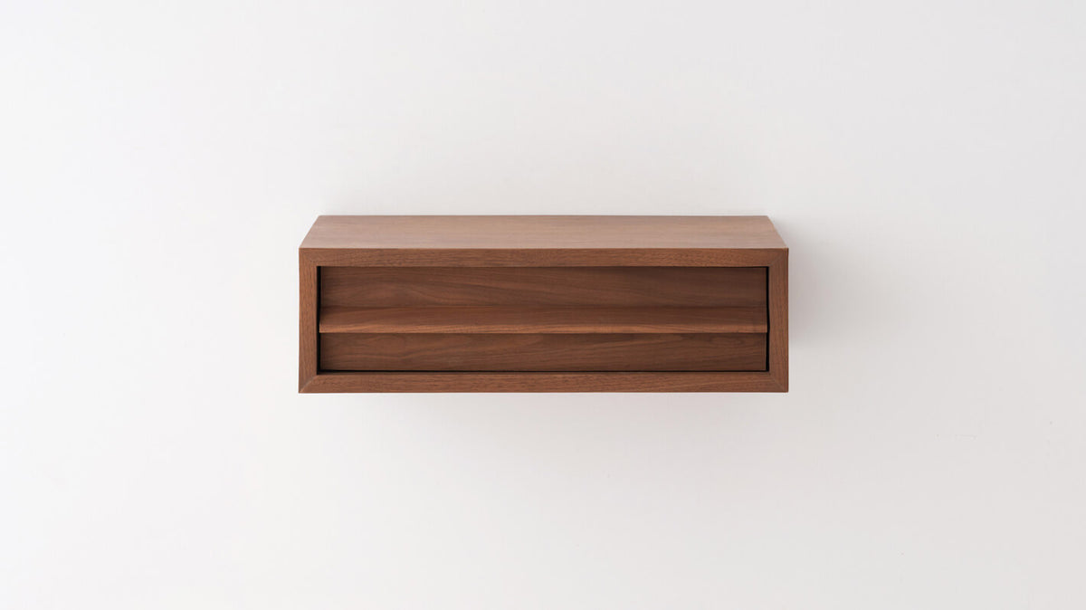 Marcel Single Drawer Floating Nightstand – Walnut
