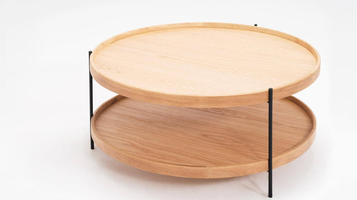 Sage Round Coffee Table – Small / Oak – view 3