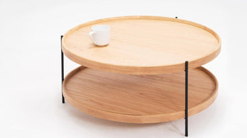 Sage Round Coffee Table – Small / Oak – view 4