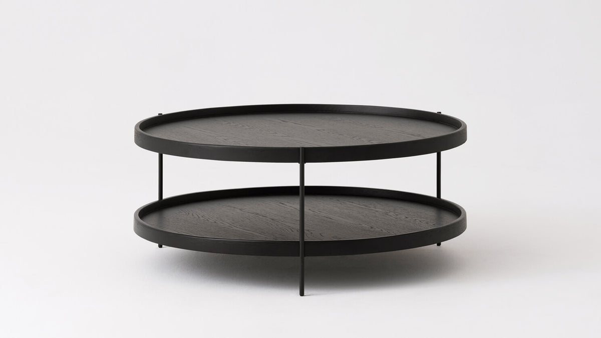 Sage Round Coffee Table – Large / Black Oak