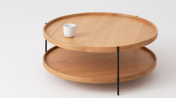 Sage Round Coffee Table – Large / Oak – view 4