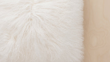 Tibetan Sheepskin Pillow – White – view 2