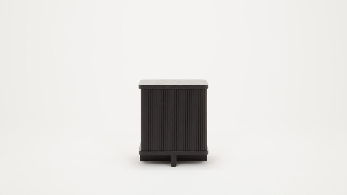 Tambour End Table – Black