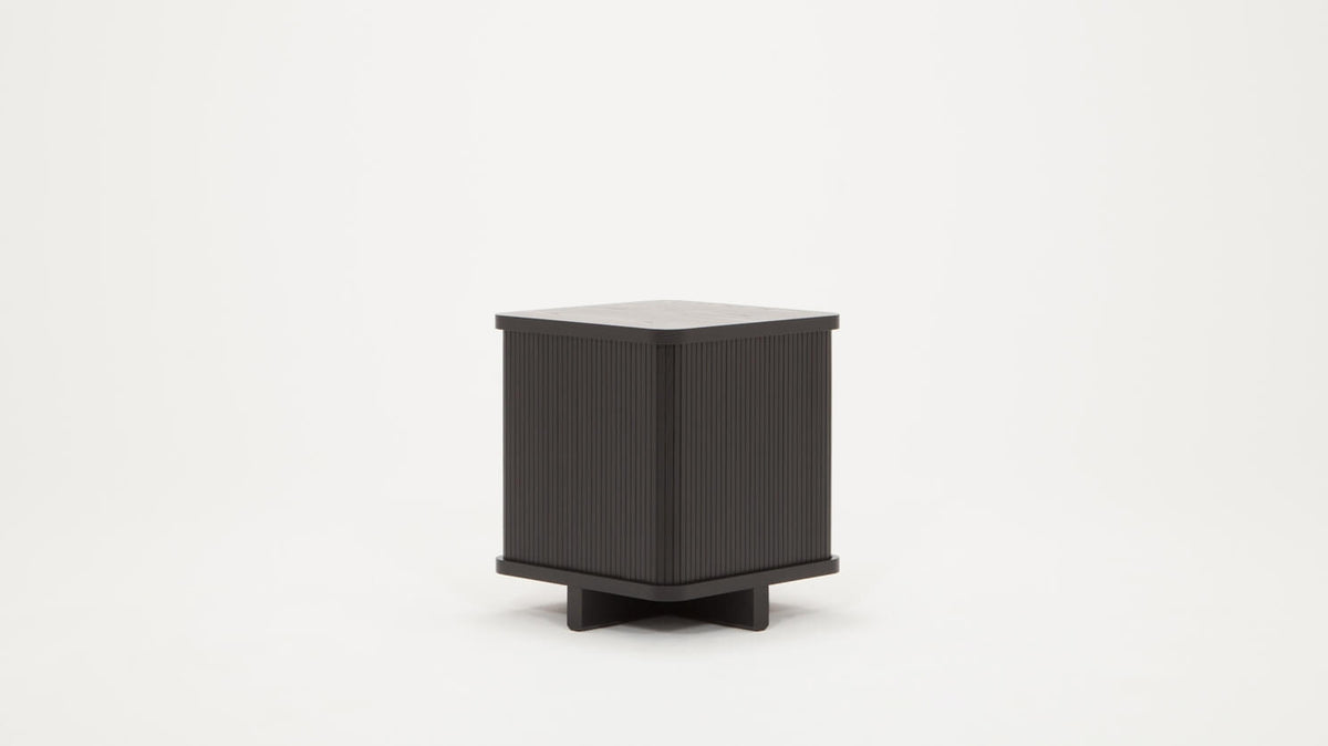 Tambour End Table – Black – view 2