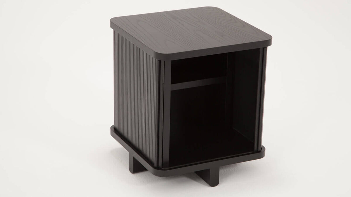 Tambour End Table – Black – view 5