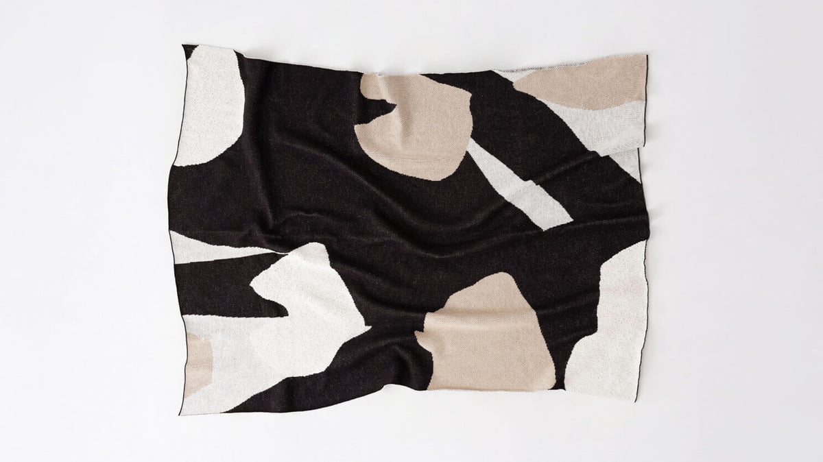 Floral Throw – Black – view 3