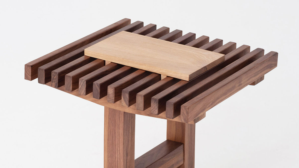 Walnut with a Small Oak Rectangular Tray