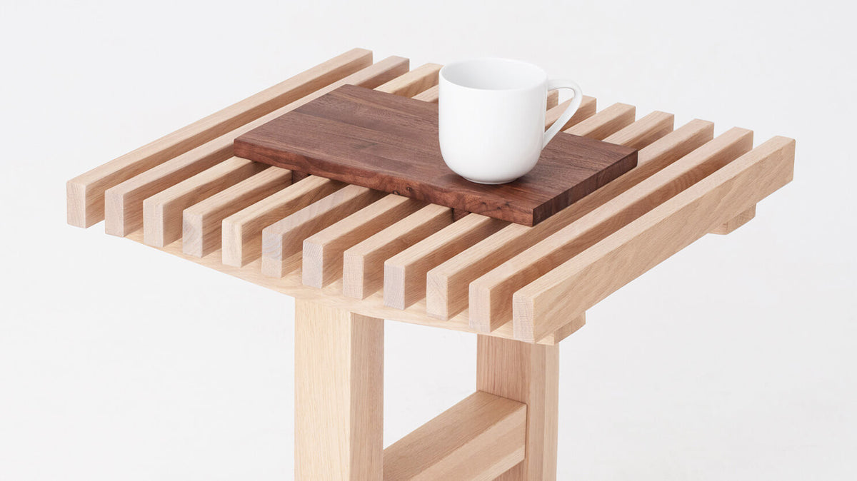 Oak with a Small Walnut Rectangular Tray