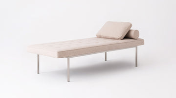 Ava Haze with a Stainless Steel Base and Optional Square and Bolster Pillows