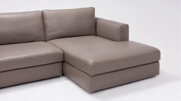 Suave Chrome - Right Hand Facing Chaise - Angled Arms - 1.5" Legs