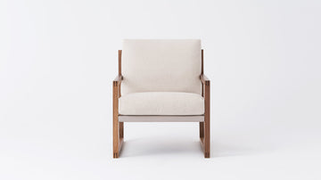 Grade 60 Florence Earth - Back: Cotton Duck Driftwood - Walnut Wood Frame