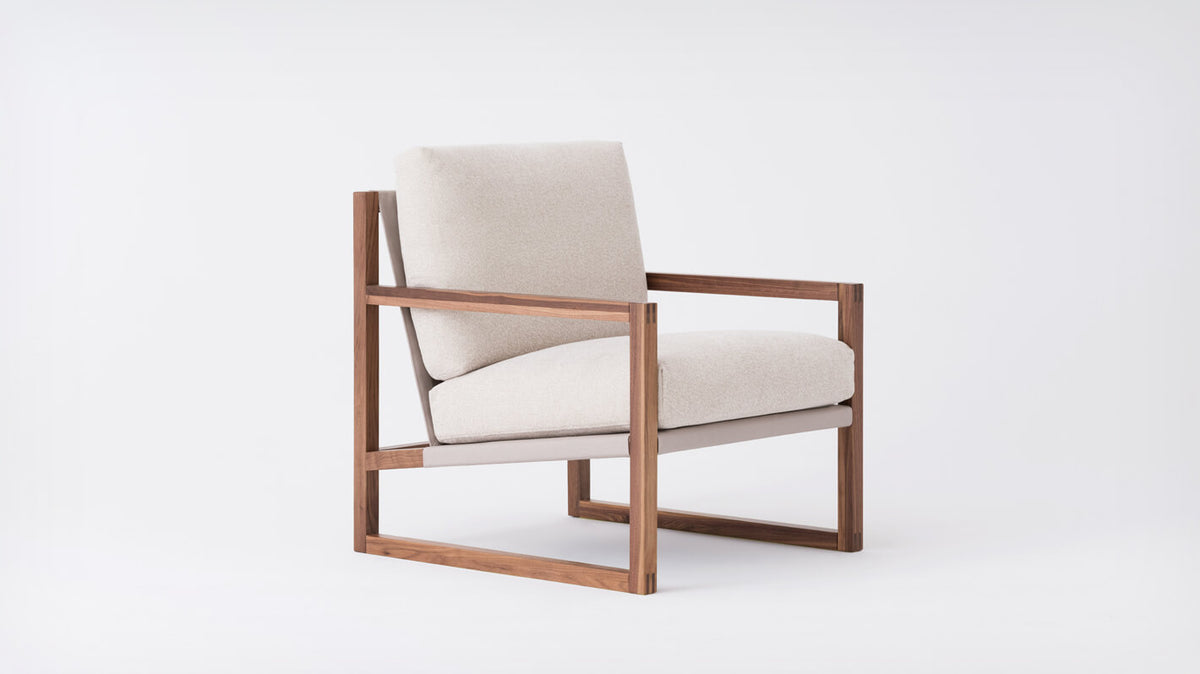 Grade 60 Florence Earth - Back: Cotton Duck Driftwood - Walnut Wood Frame