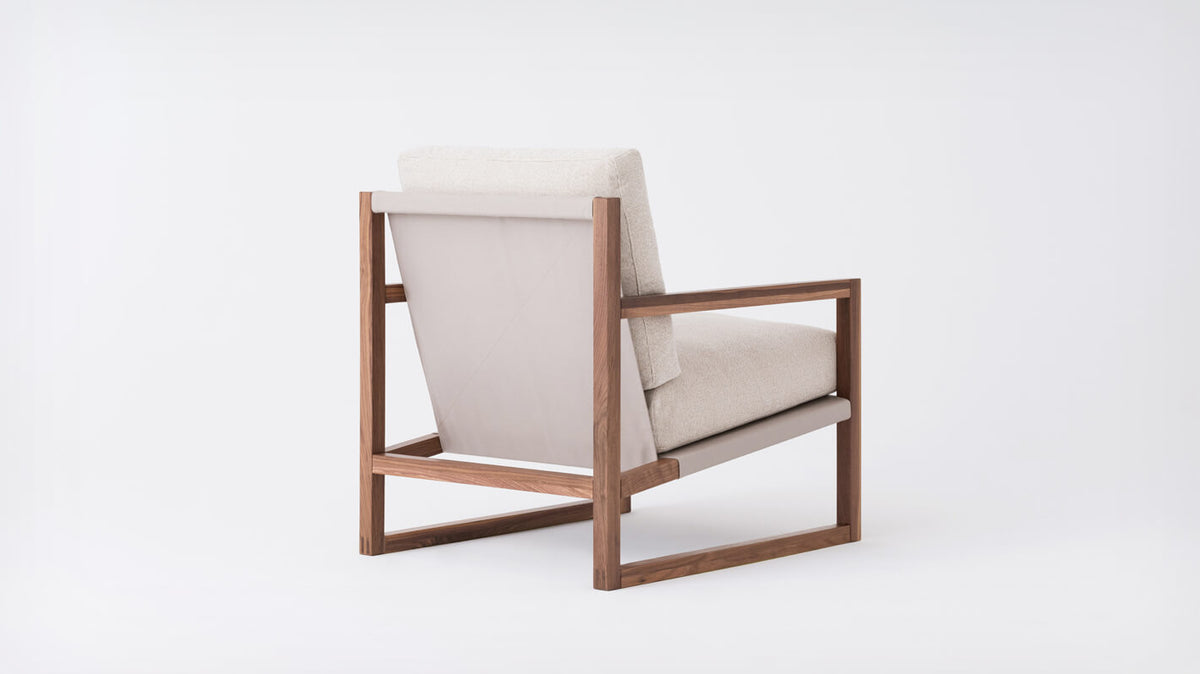 Grade 60 Florence Earth - Back: Cotton Duck Driftwood - Walnut Wood Frame