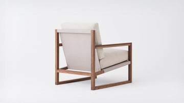 Grade 60 Florence Earth - Back: Cotton Duck Driftwood - Walnut Wood Frame