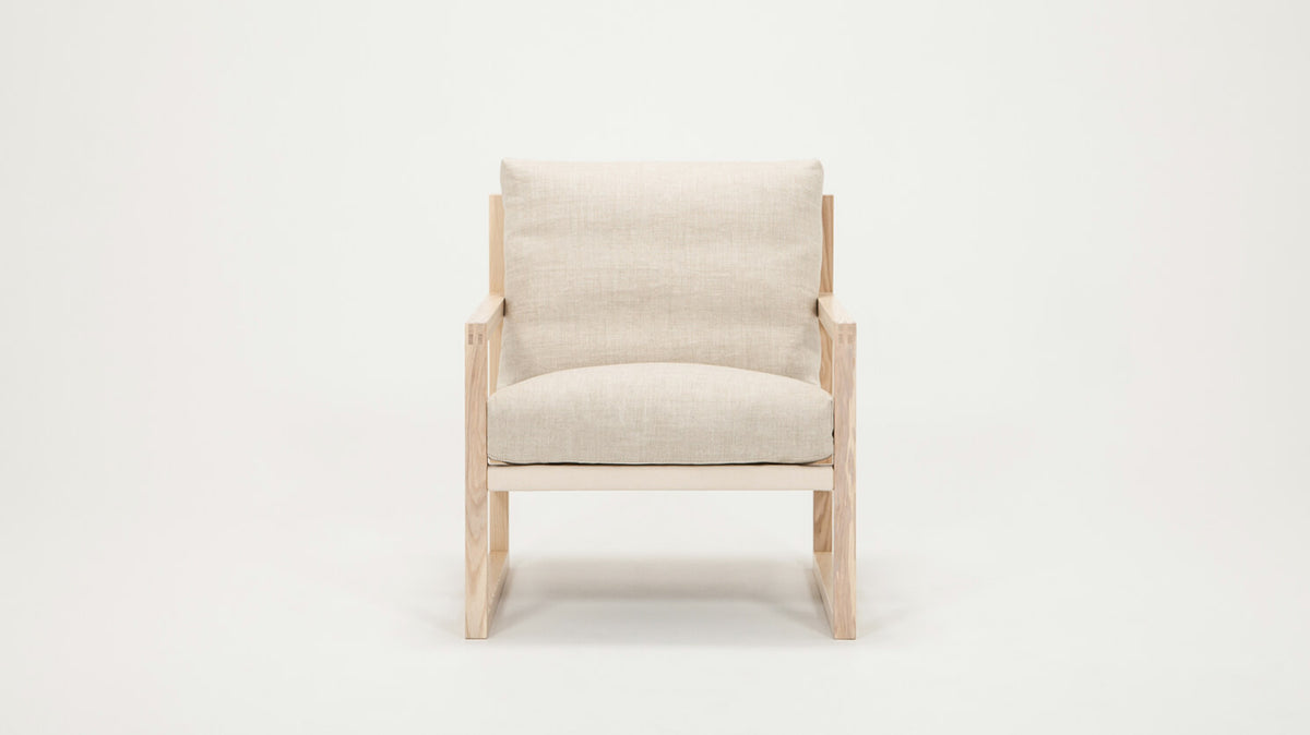 Grade 40 Linen Oatmeal - Back: Cotton Duck Natural - Natural Ash Wood Frame