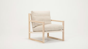 Grade 40 Linen Oatmeal - Back: Cotton Duck Natural - Natural Ash Wood Frame