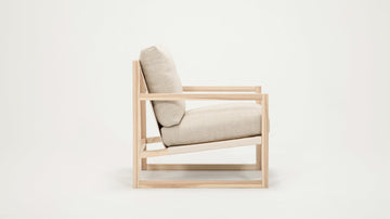 Grade 40 Linen Oatmeal - Back: Cotton Duck Natural - Natural Ash Wood Frame