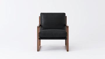 Grade 700 Suave Nero - Back: Cotton Duck Black - Walnut Wood Frame