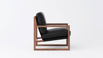 Grade 700 Suave Nero - Back: Cotton Duck Black - Walnut Wood Frame