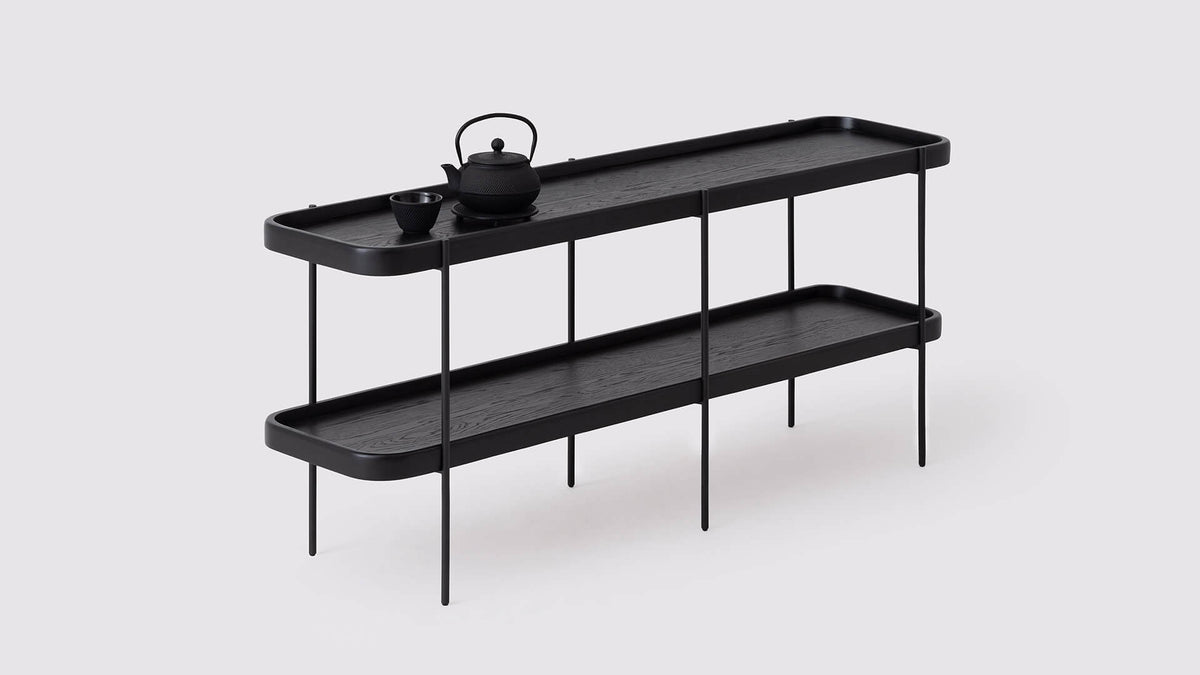 Sage Console Table – Black Oak – view 3
