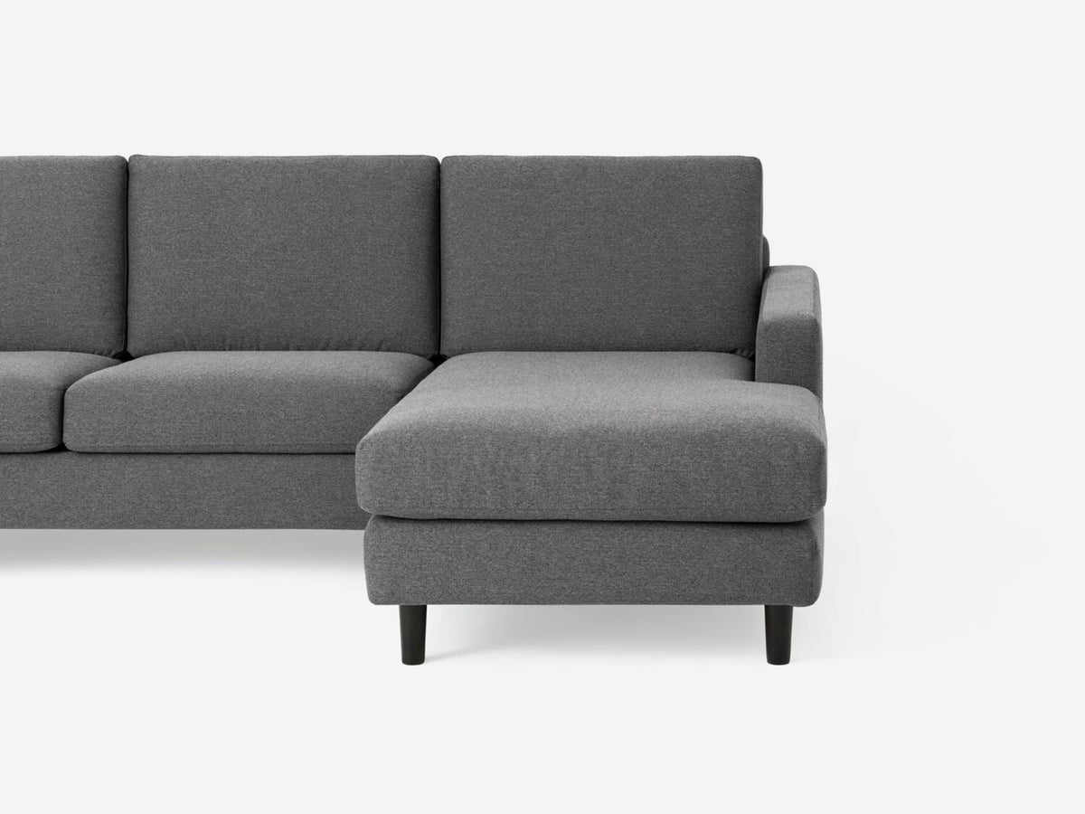 Grade 30 Panama Anthracite with Black Ash Legs - Right Hand Facing Chaise
