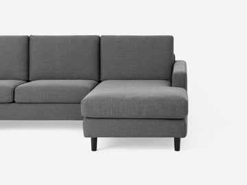 Grade 30 Panama Anthracite with Black Ash Legs - Right Hand Facing Chaise