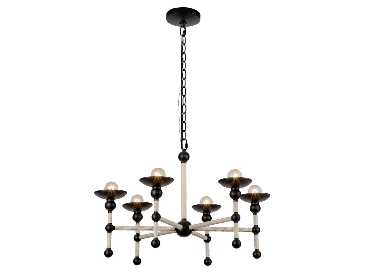 Nadine Chandelier – Matte Black/Cotton