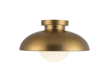 Rubio Flush Mount Light – 12" / Aged Gold/Opal Matte Glass