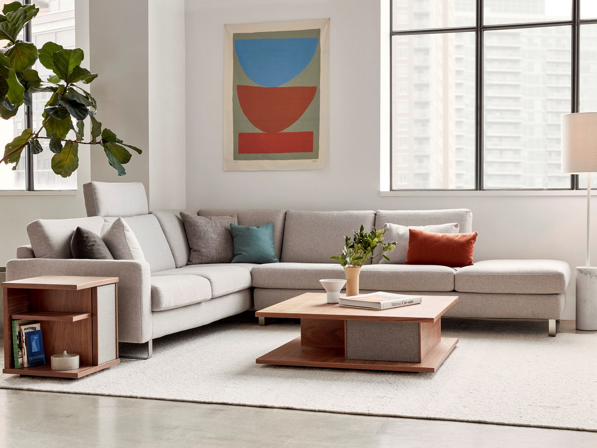 Oskar 2-Piece Sectional Sofa with Optional Headrests