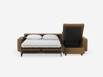 Rein Toast with Black Ash Legs - Standard Arms - Double - Right Hand Facing Storage Chaise