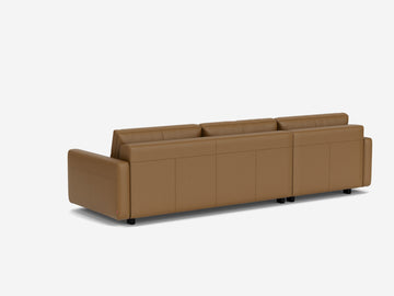 Rein Toast with Black Ash Legs - Narrow Arms - Queen - Left Hand Facing Chaise - Non-Storage Chaise