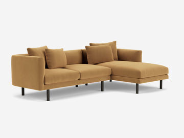 Arezzo Gold with Black Ash Legs - Right Hand Facing Chaise