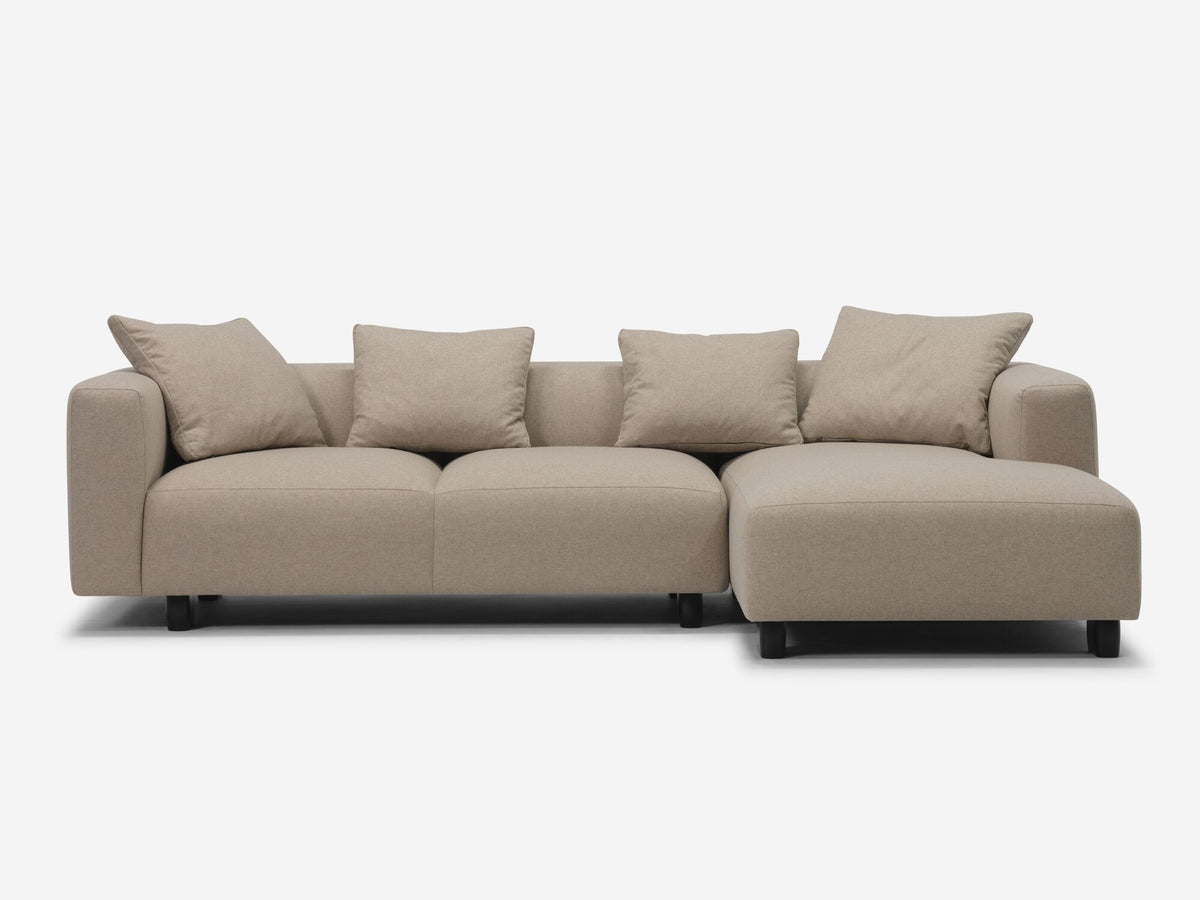 Lana Taupe with Black Stadium Legs - Right Hand Facing Chaise