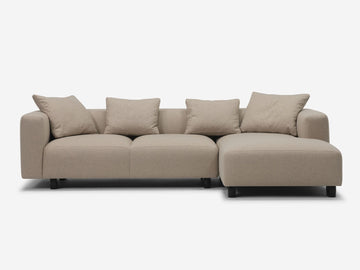 Lana Taupe with Black Stadium Legs - Right Hand Facing Chaise