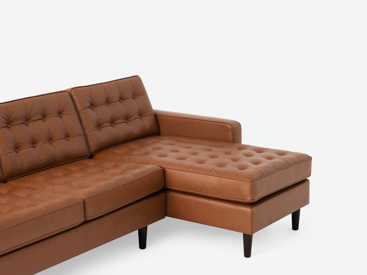Classic Sahara with Black Ash Legs - Right Hand Facing Chaise - Low Arm Height