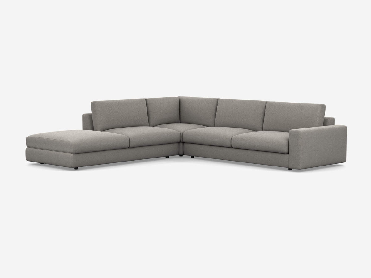Plush - Straight Arms - Left Hand Facing Backless Chaise